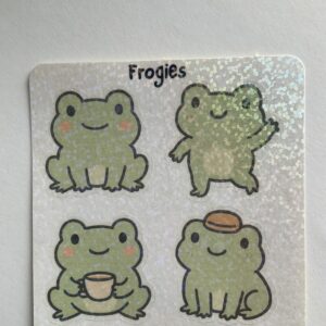 Frogies -  Cute Waterproof Vinyl sticker sheet